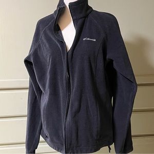 COLUMBIA Fleece Jacket Full Zip Size L Black